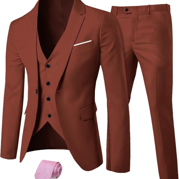 Versatile Men's 3-Piece Suit Set for Weddings and Business - Slim Fit Design